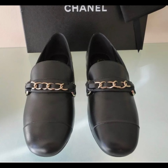 NIB CHANEL Loafers dress SHOES w/dust bag sz 38 Italy AUTHENTIC - Picture 4 of 11
